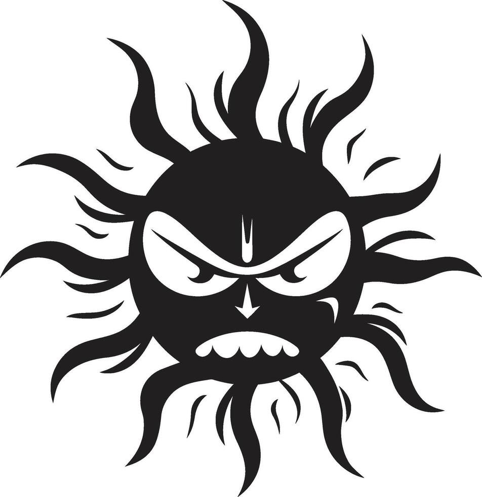 bruciante sunburst arrabbiato sole arrabbiato splendore nero di sole vettore