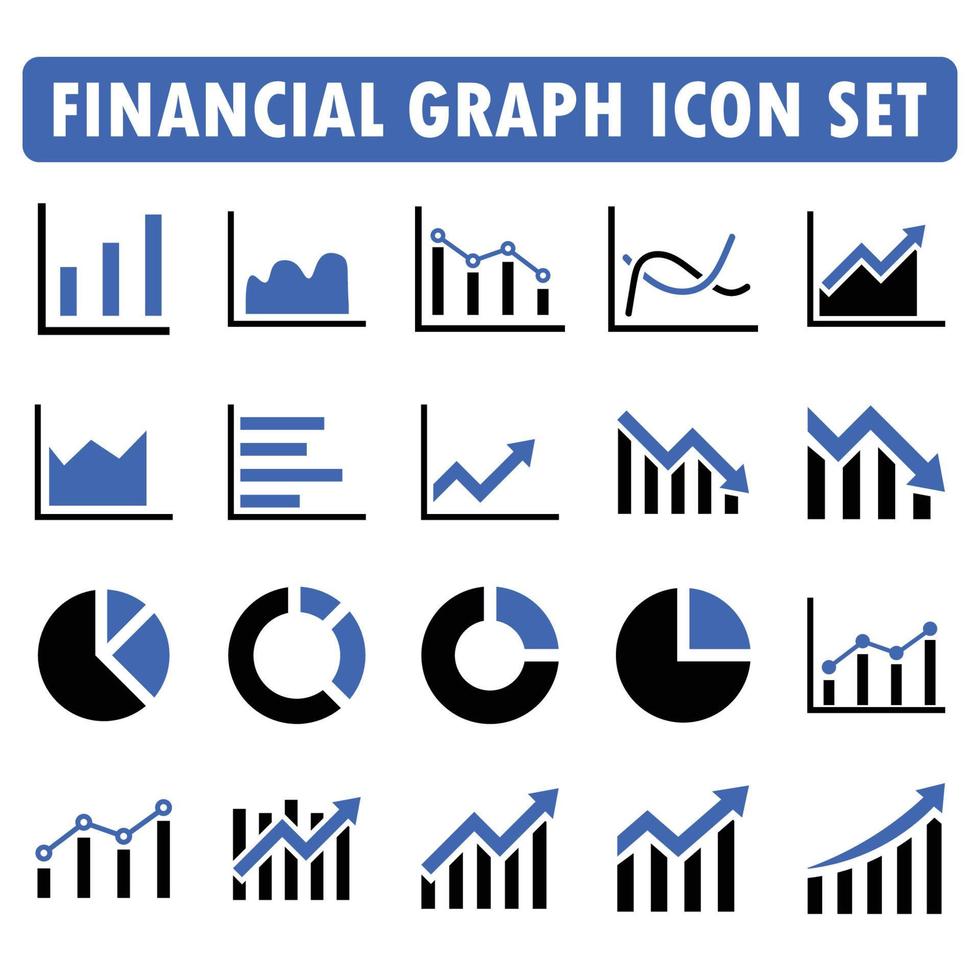 collezione di icone di grafici aziendali e finanziari vettore