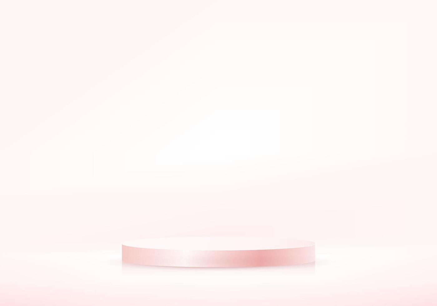 rosa podio nel il pastello rosa camera. cilindro astratto minimo scena con geometrico piattaforma. spazio per testo. spazio per vendita prodotti su il sito web. attività commerciale sfondo. illustrazione. vettore