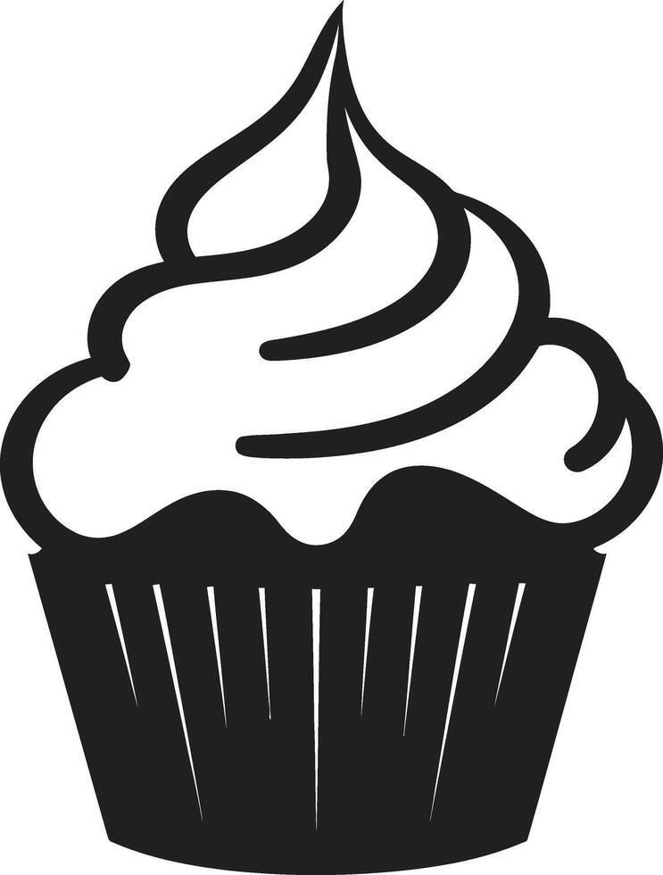 decadente diletto Cupcake nero zucchero corsa eleganza nero Cupcake vettore