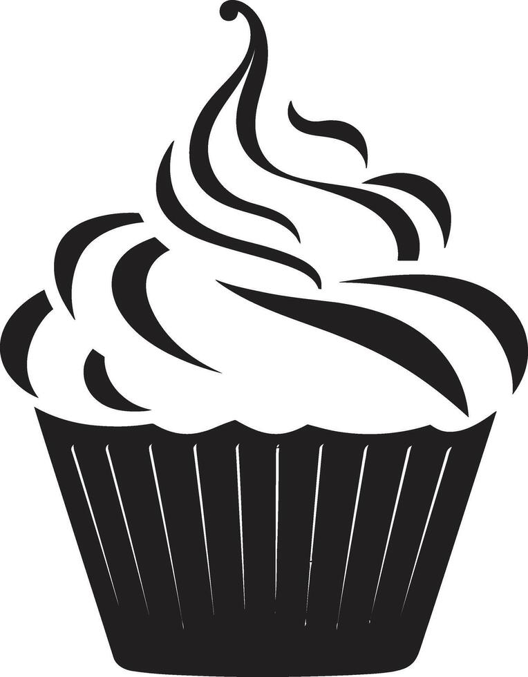 smerigliato eleganza nero Cupcake zuccherino tentazione Cupcake nel nero vettore