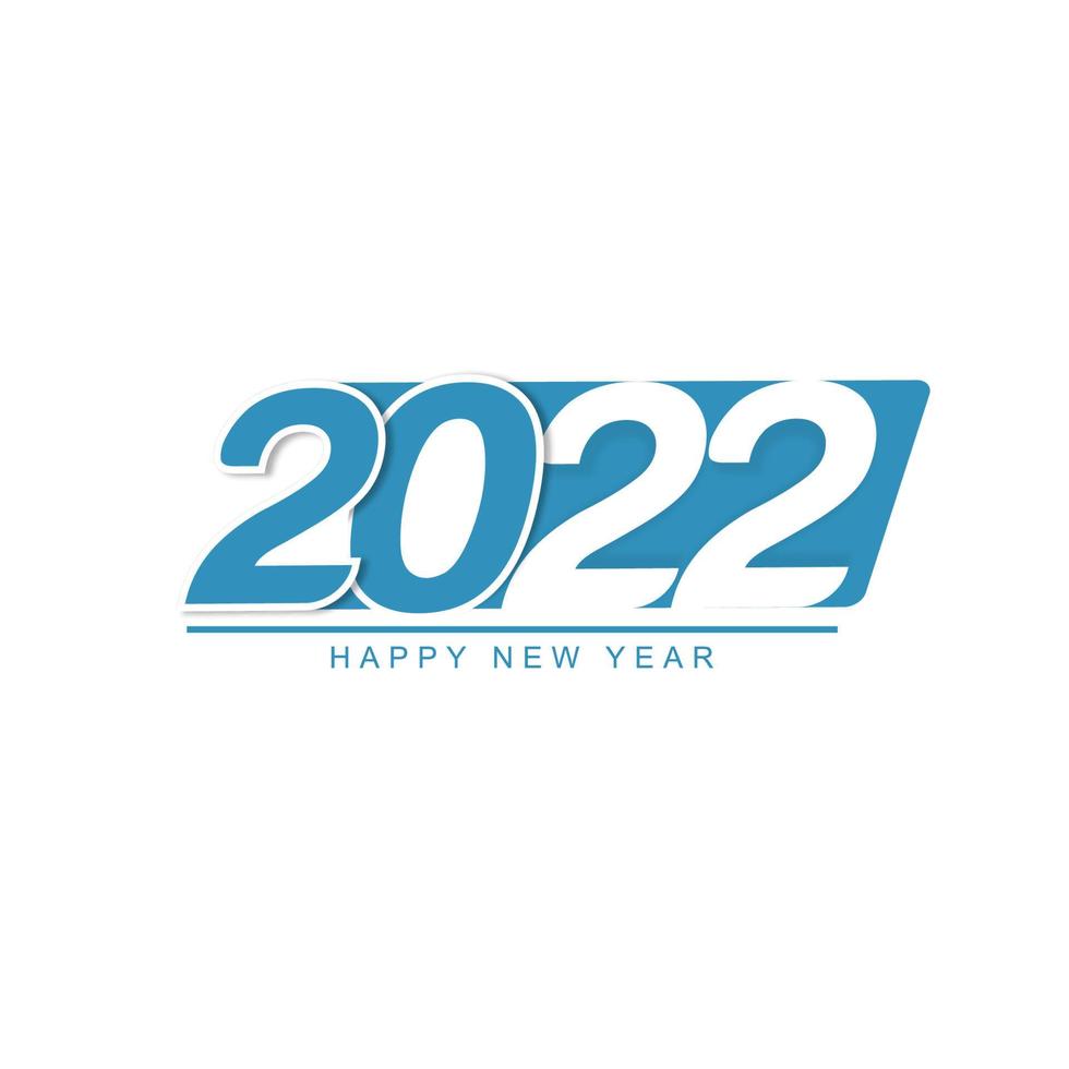 felice anno nuovo 2022 con il colore blu vettore