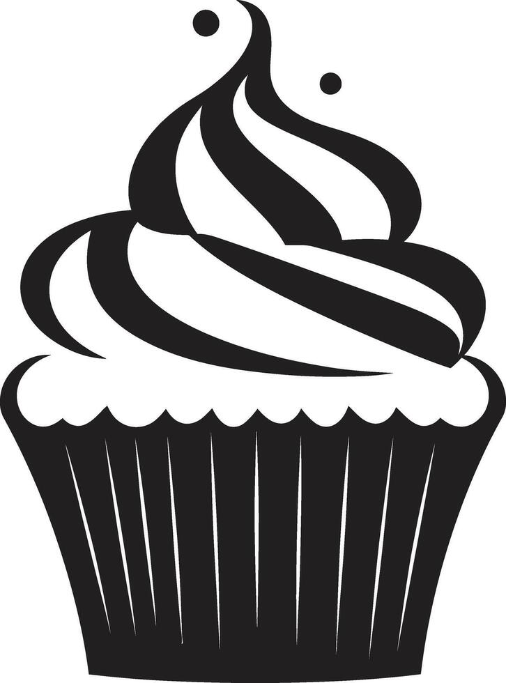 divine confetteria nero Cupcake deliziosamente artigianale Cupcake nero vettore