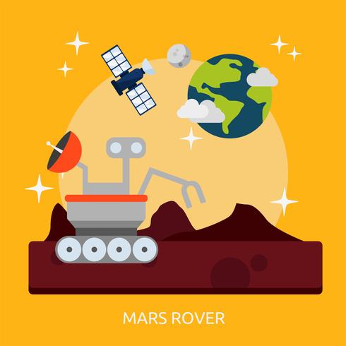 Mars rover design illustrazione concettuale vettore