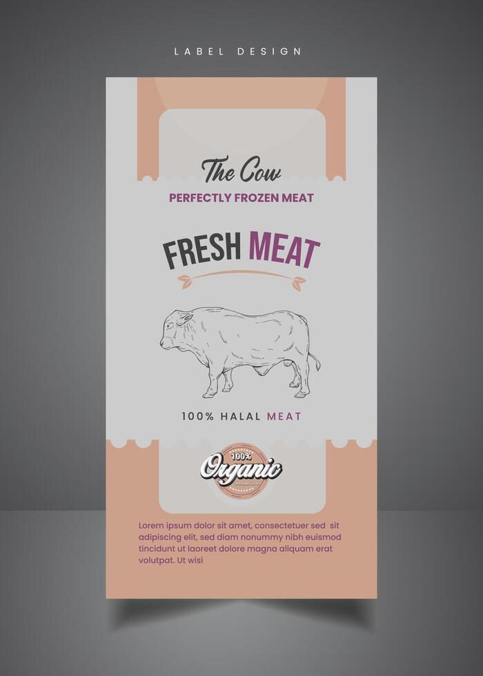 etichetta design carne confezione vettore
