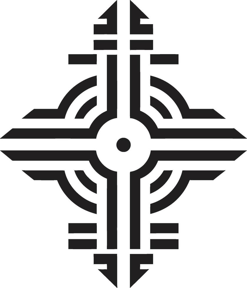 geometrico deco fusione logo emblema design deco eleganza svelato geometrico icona design vettore