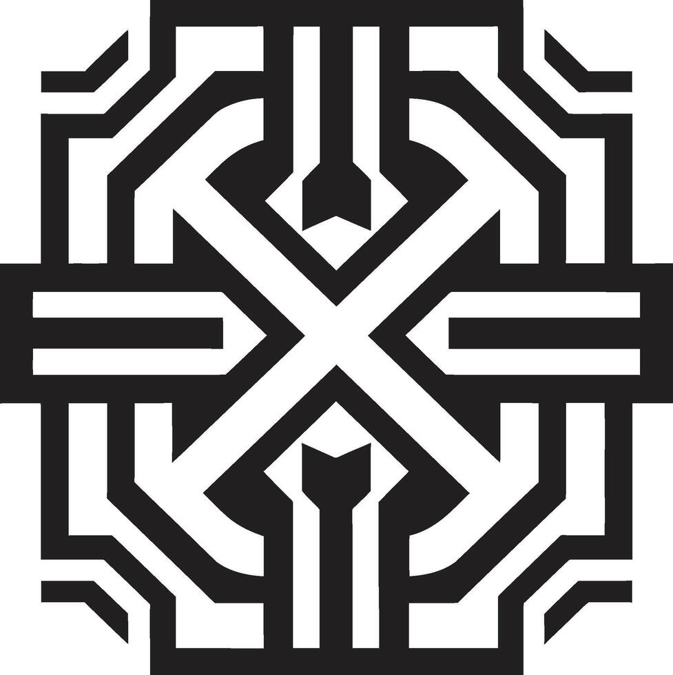 deco angolare armonia geometrico logo emblema arte deco geometria nel movimento logo icona vettore