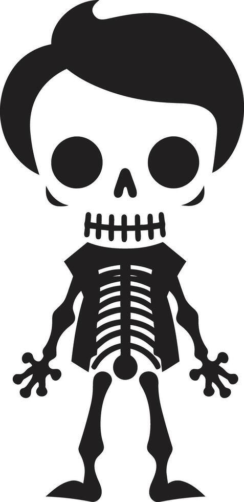 sorridente scheletrico personaggio pieno corpo giocoso osso struttura carino scheletro vettore