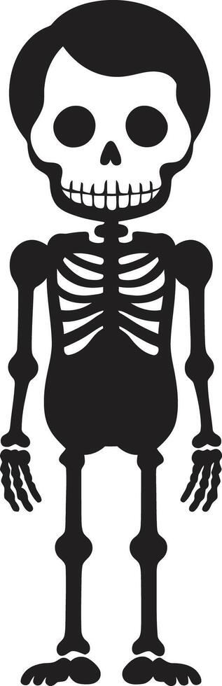 strambo osso compagno nero amabile scheletrico portafortuna pieno corpo vettore