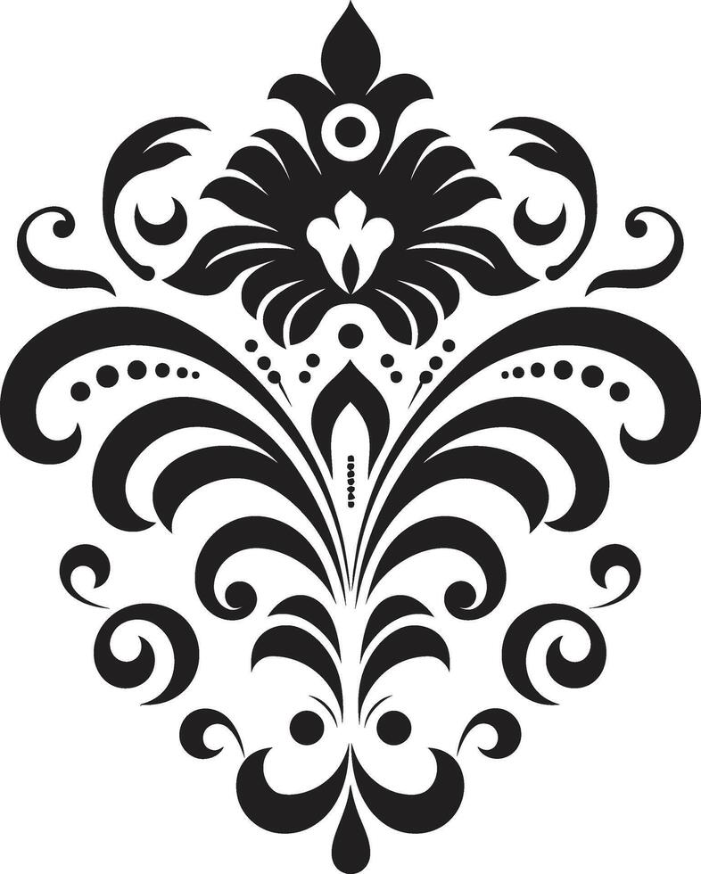 elegante ornamento nero elegante spirali decorativo vettore