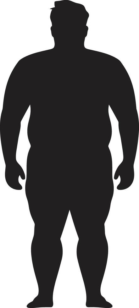 dinamico determinazione circuito integrato nero emblema per umano obesità rivoluzione scolpito forza un' 90 parola sostenendo contro obesità vettore
