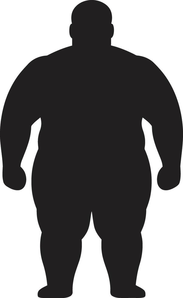 metamorfosi missione nero circuito integrato per umano obesità trasformazione dimagrante soluzioni umano emblema nel nero per obesità trionfo vettore
