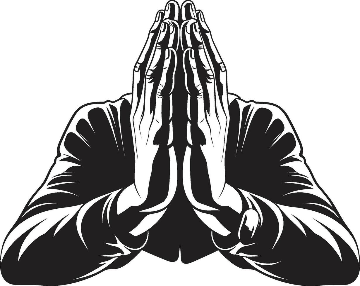 grazioso gesti preghiere mani nel 80 parole o Di meno mani di speranza preghiere mani nero nel bellezza vettore