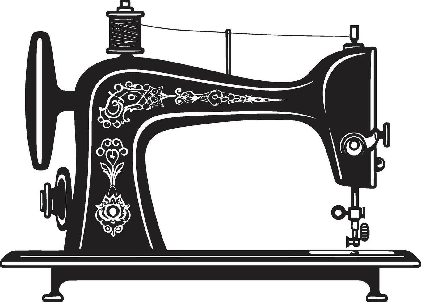 precisione nervature elegante per furbo cucire macchina noir ricamo nero per elegante cucire macchina vettore