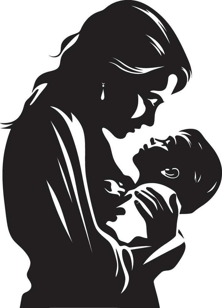 amato momenti madre e bambino gli amori abbraccio con madre Tenere infantile vettore