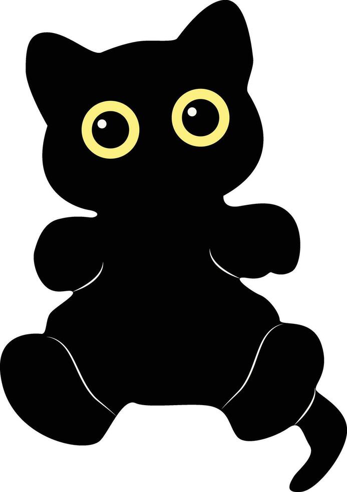 contento internazionale gatto giorno silhouette. illustrazione con piatto cartone animato design vettore