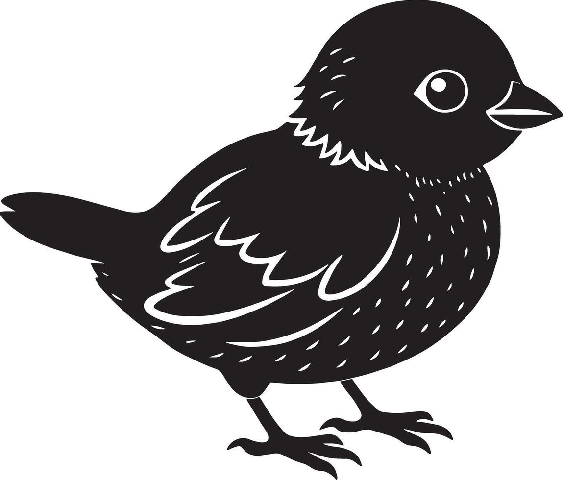 illustrazione di un' piccolo nero uccello isolato su un' bianca sfondo. vettore