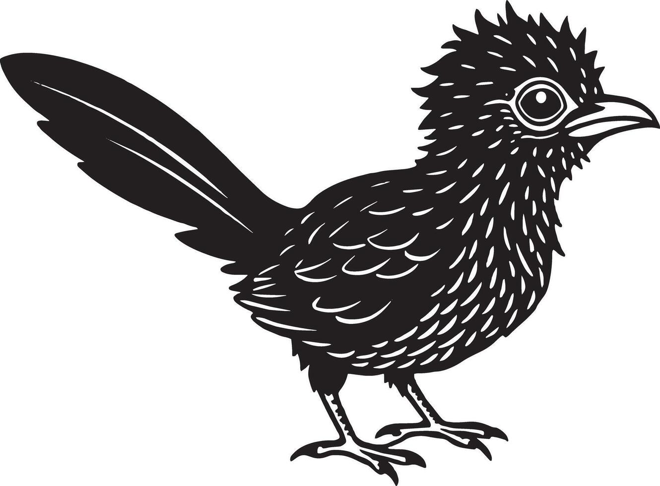 Immagine di un' uccello su un' bianca sfondo. nero e bianca. vettore
