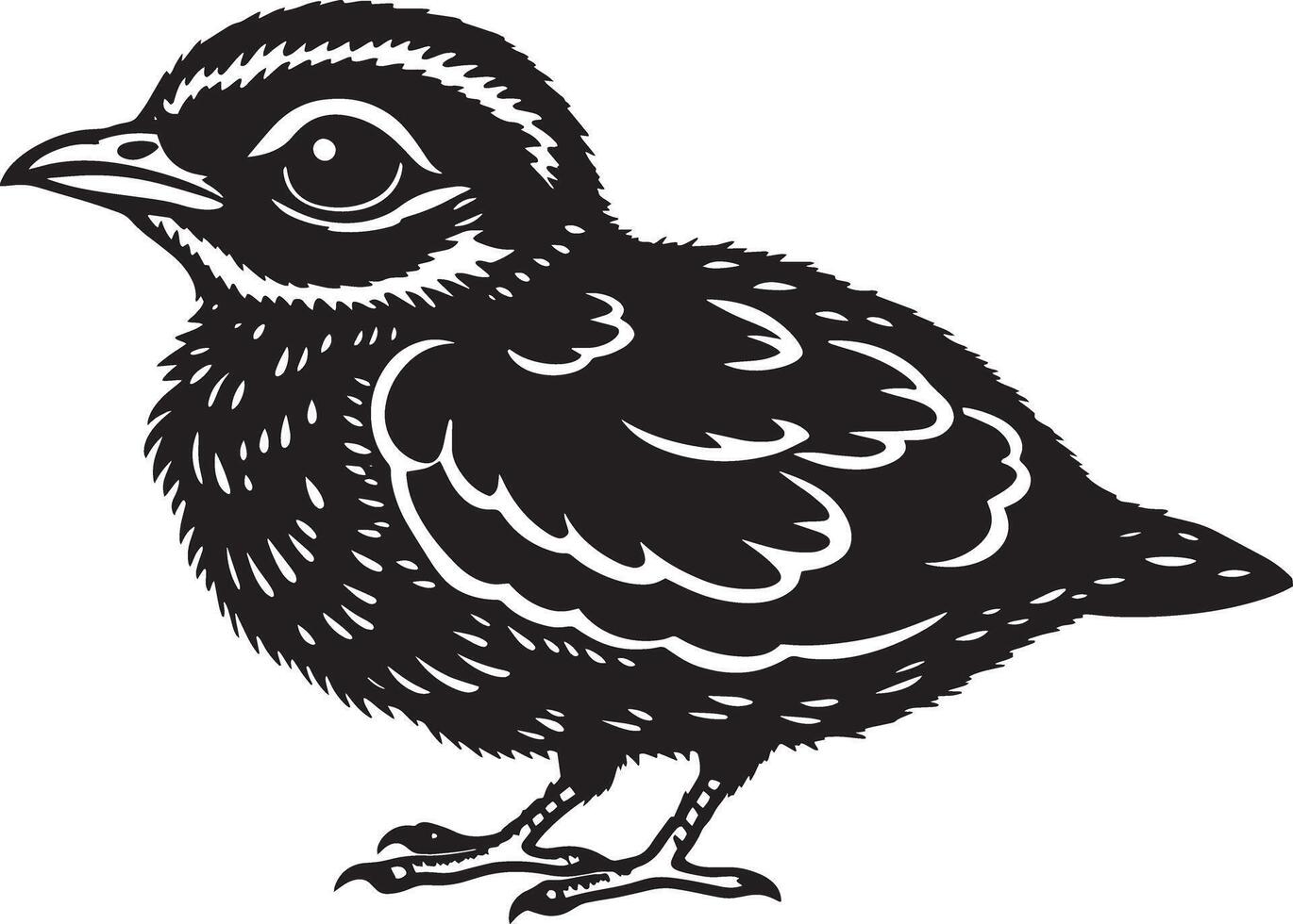 nero e bianca illustrazione di un' gallina isolato su un' bianca sfondo vettore