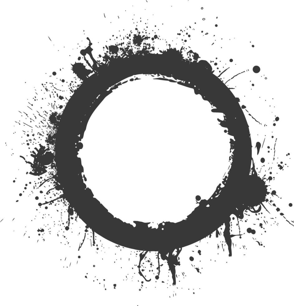 silhouette cerchio caffè macchia nero colore solo vettore