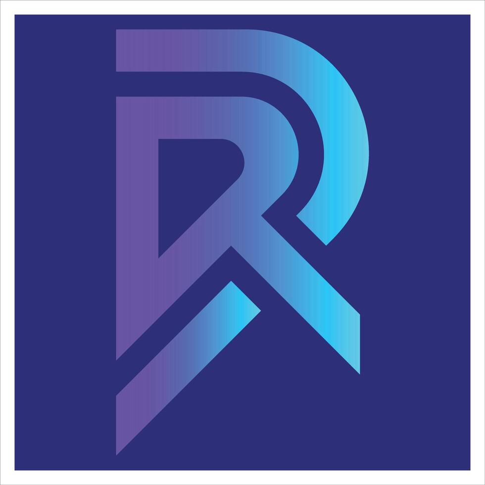 r lettera logo, r lettera icona, rd lettera logo, rd lettera icona, blu cielo e viola blu sfondo nastro illustrazione. vettore