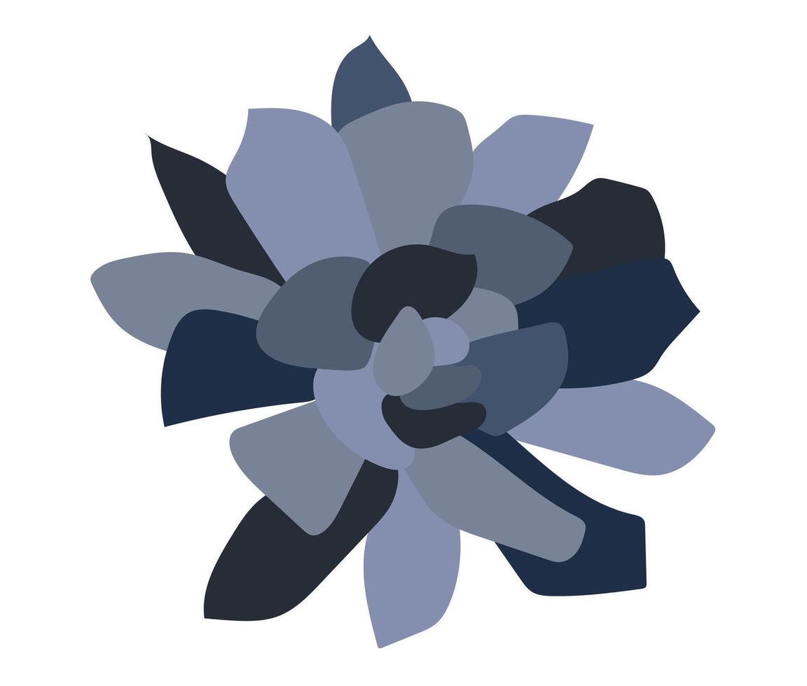 astratto in profondità blu peonia testa nel piatto design. indaco petali di rosa fiore. illustrazione isolato. vettore