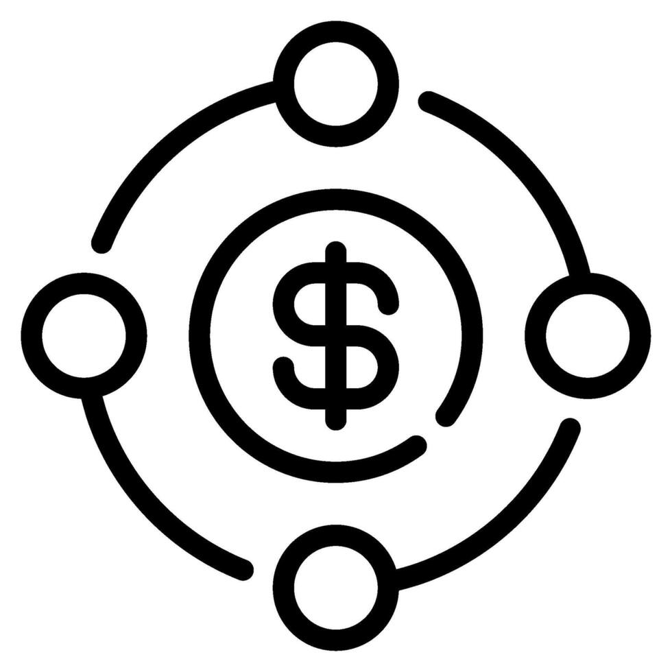 moneta collegamento icona per ragnatela, app, infografica, eccetera vettore
