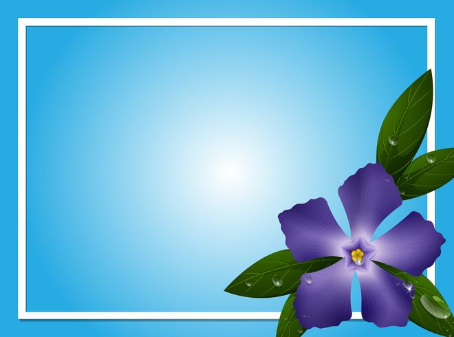Modello di confine con fiore blu pervinca vettore
