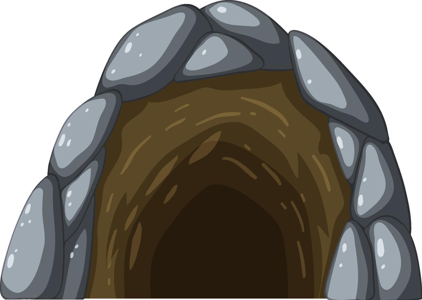 grotta di pietra in stile cartone animato vettore
