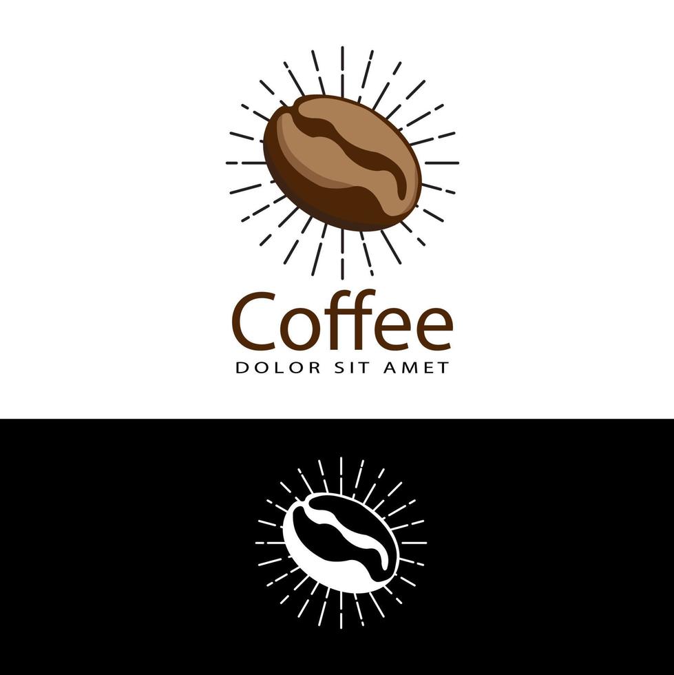vettore di progettazione del modello di logo del seme di caffè