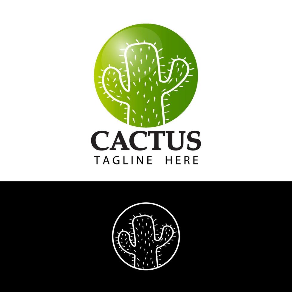 vettore di disegno del modello di logo del cactus