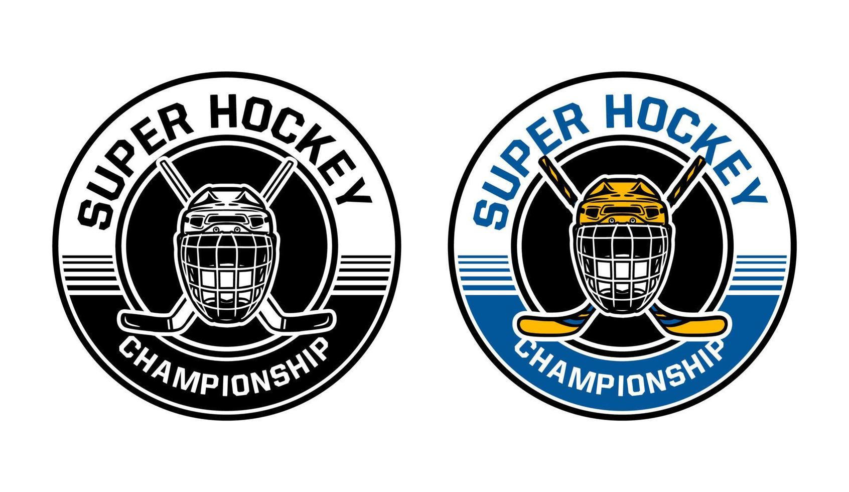 distintivo del cerchio del campionato di hockey su ghiaccio vettore