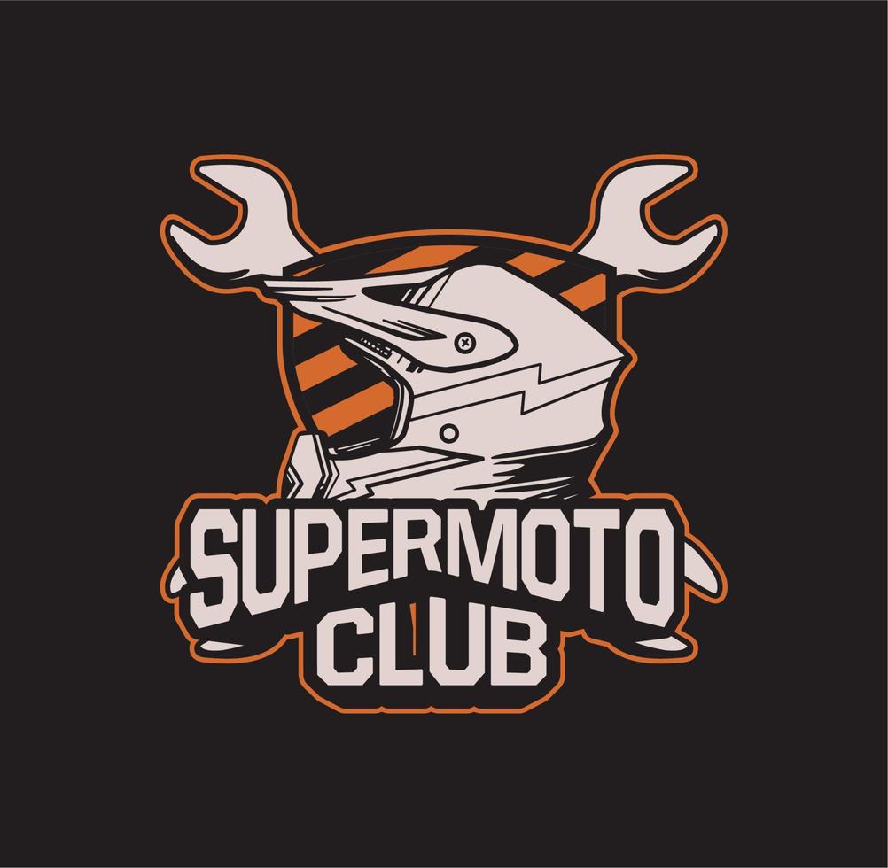 t shirt design illustrazione supermoto club in stile vettoriale