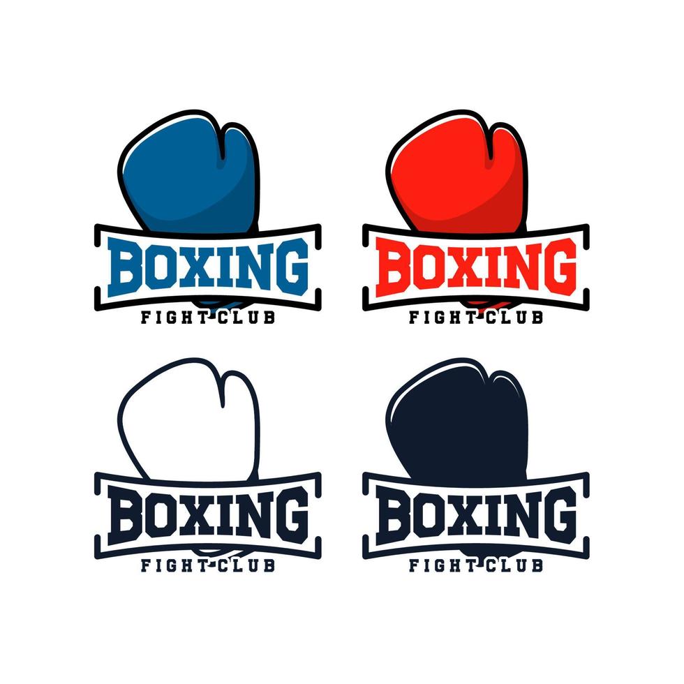boxe fight club guanto logo distintivo segno maglietta poster design pack vettore
