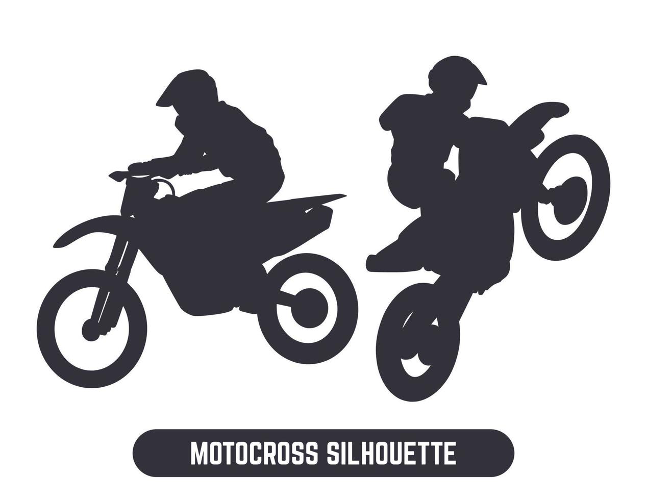 elemento grafico dell'illustrazione della siluetta di salto di motocross vettore