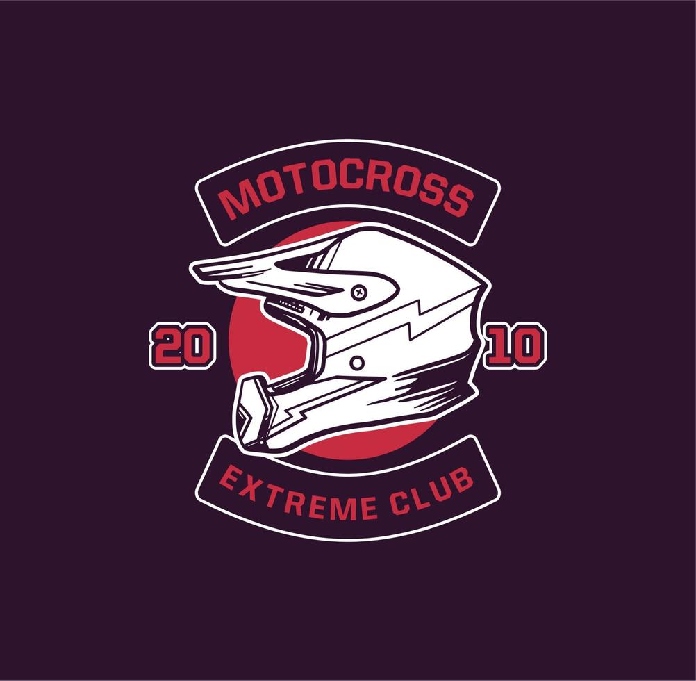 club estremo di motocross. design t shirt motocross club con casco vettore