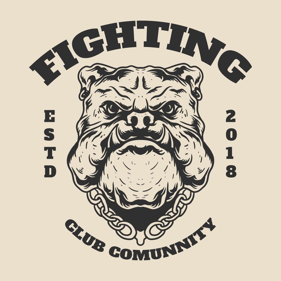 illustrazione del distintivo del club di combattimento vettore