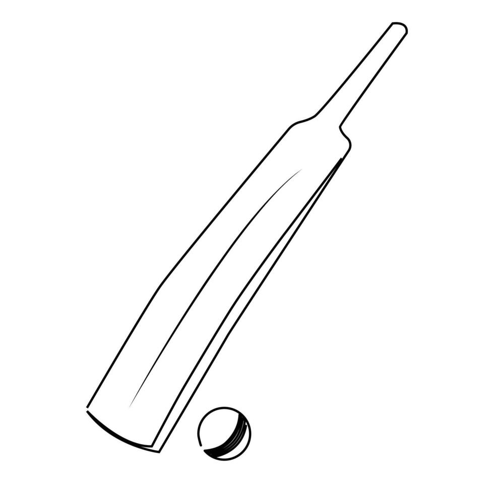 professionale cricket pipistrello continuo singolo uno linea disegno arte design vettore