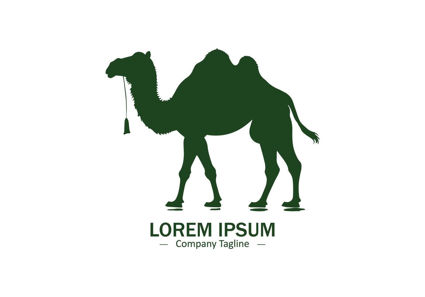 Arabo islamico cammello icona logo design silhouette vettore