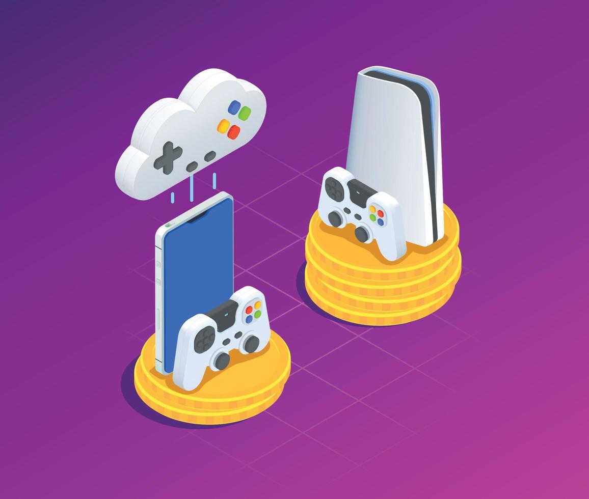 composizione di gioco cloud vettore