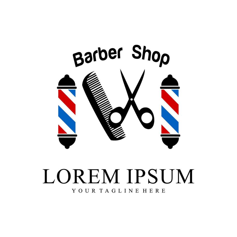 modello di progettazione del logo del barbiere vettore
