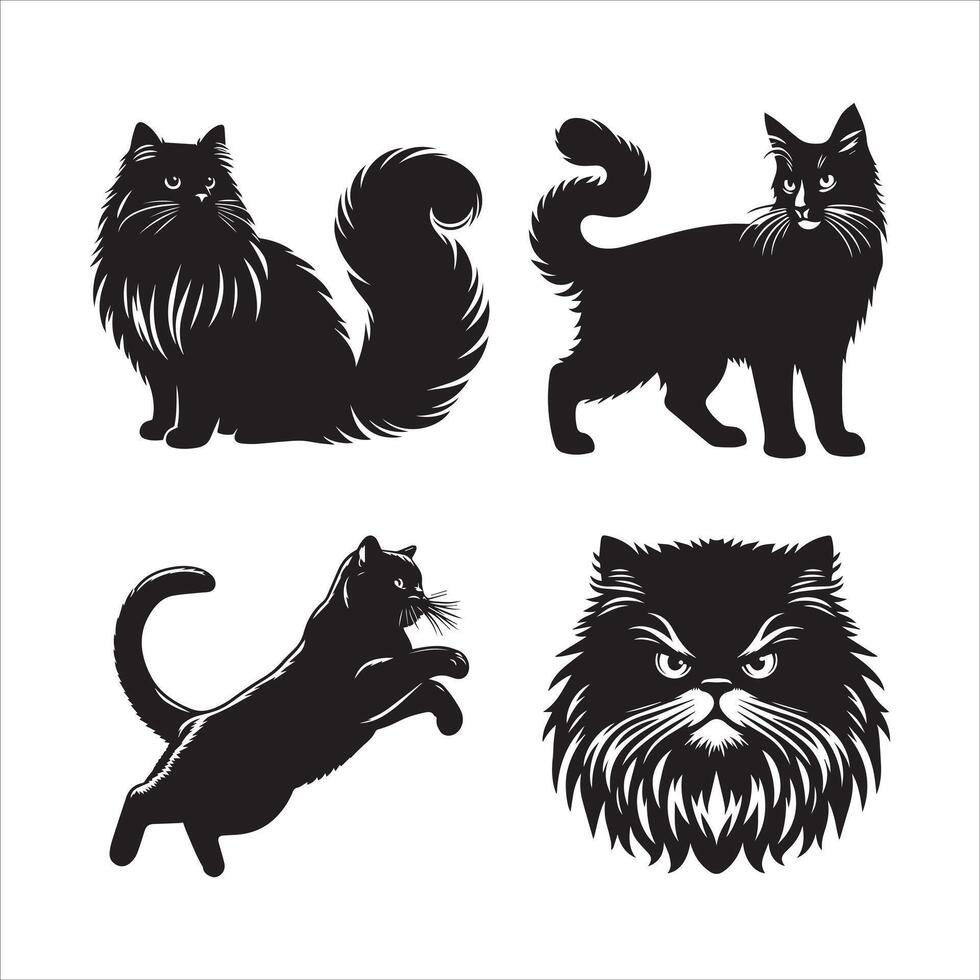 gatto silhouette icona grafico logo design vettore