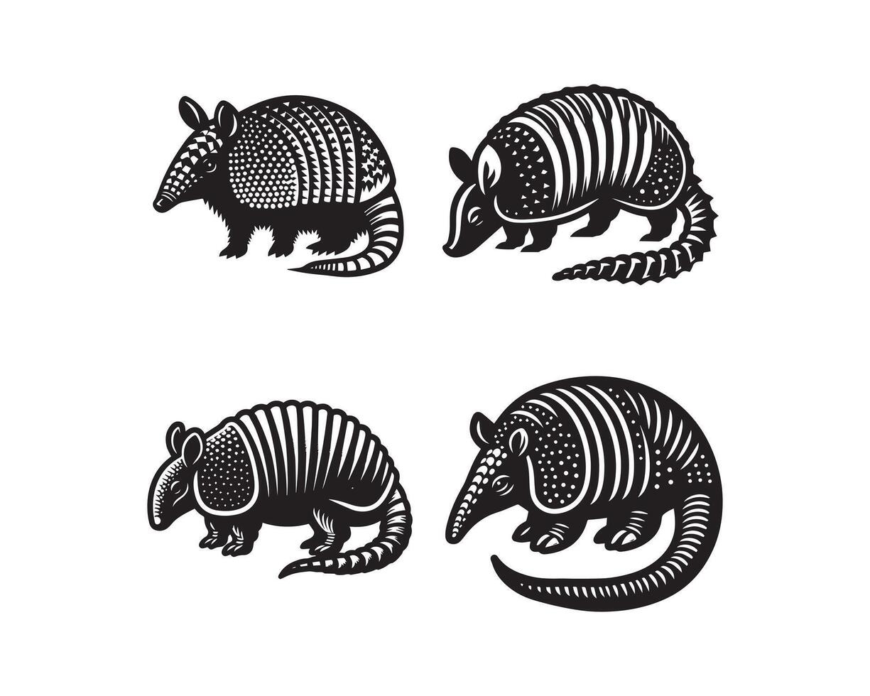 armadillo silhouette icona grafico logo design vettore