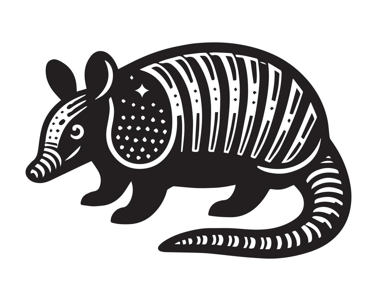 armadillo silhouette icona grafico logo design vettore