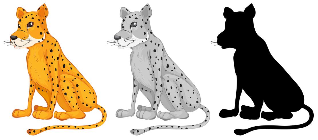 Set di caratteri ghepardo vettore