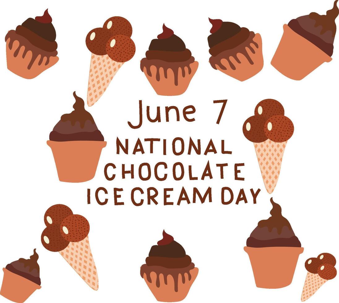 nazionale cioccolato ghiaccio crema giorno vettore