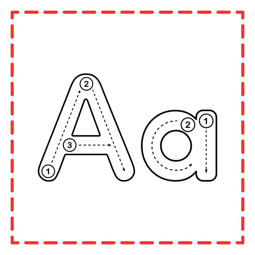 alfabeto tracciato aa illustrazione vettore