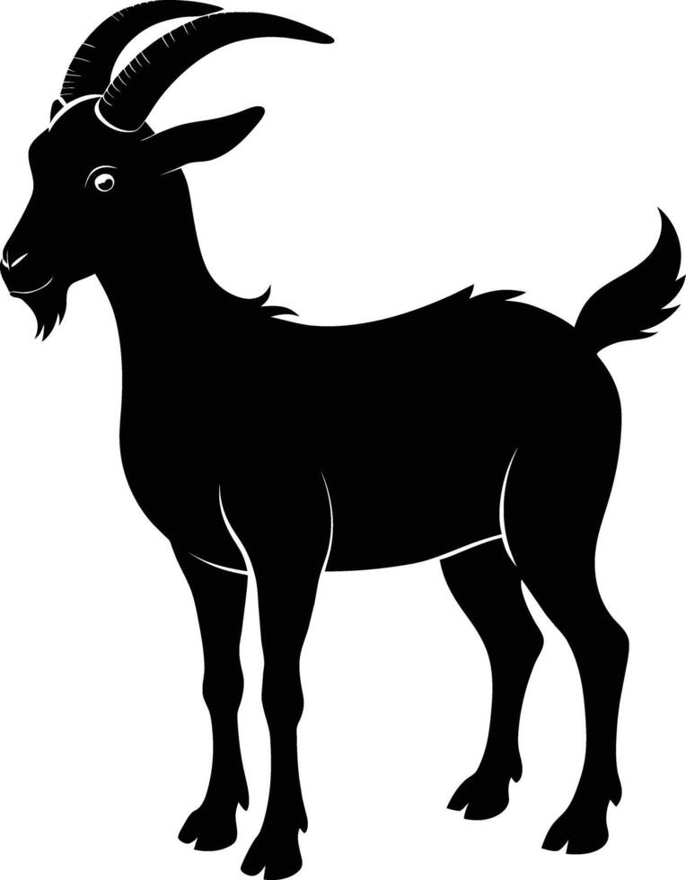 un' capra silhouette su bianca sfondo vettore