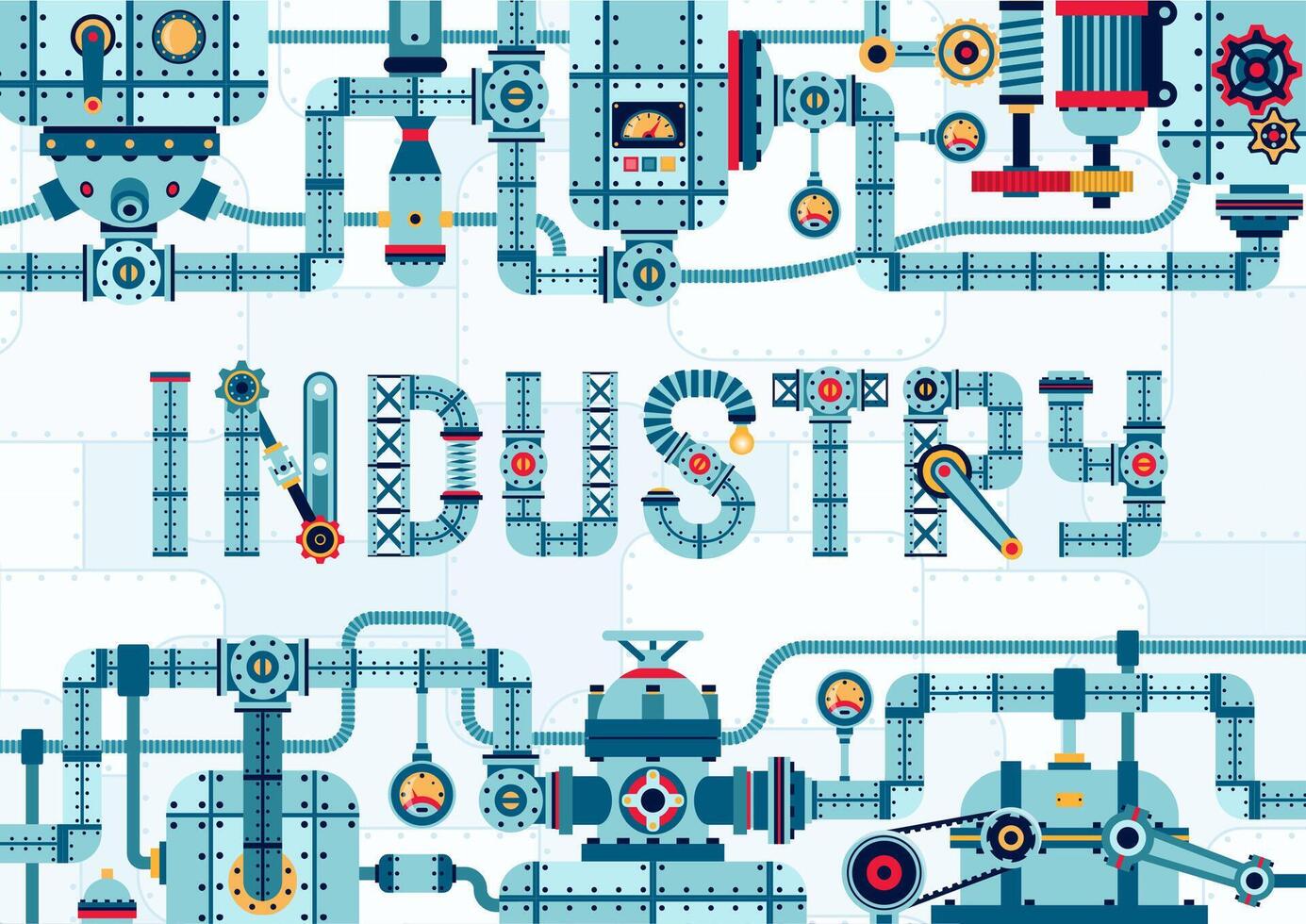 steampunk industria telaio bandiera di complesso tubatura meccanismi vettore