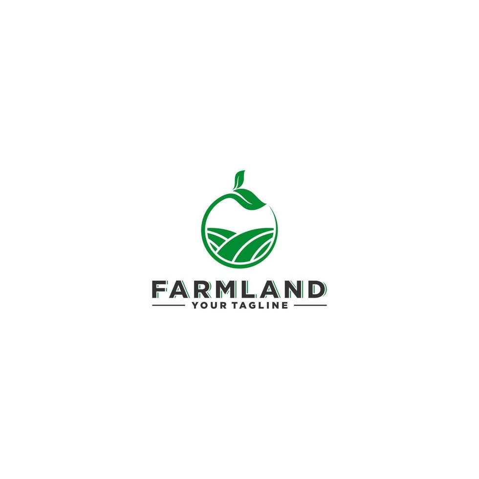 logo di terreni agricoli tempate, vettore in sfondo bianco